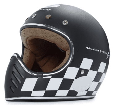 Capacete Lucca Magno X Checkered Com Óculos Googles